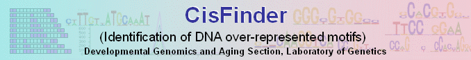 CisFinder: Identification of DNA over-represented motifs